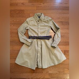 Polo Ralph Lauren Girls Belted Cotton Khaki Chino Shirtdress